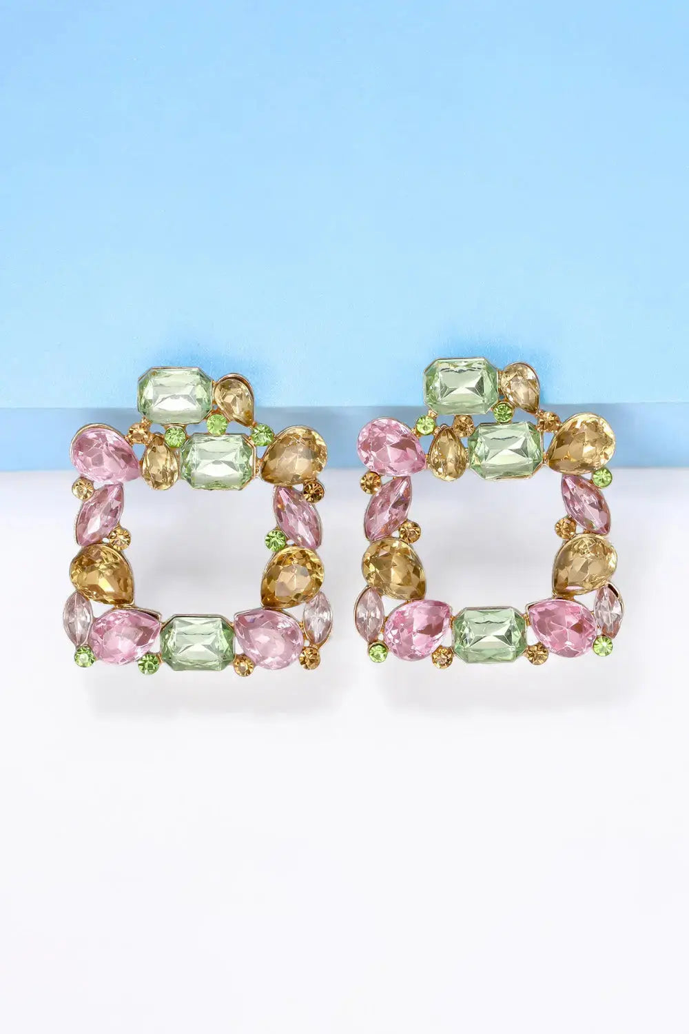 Lovcia Geometrical Shape Zinc Alloy Dangle Earrings-Earrings-Light Green-One Size-Light Green