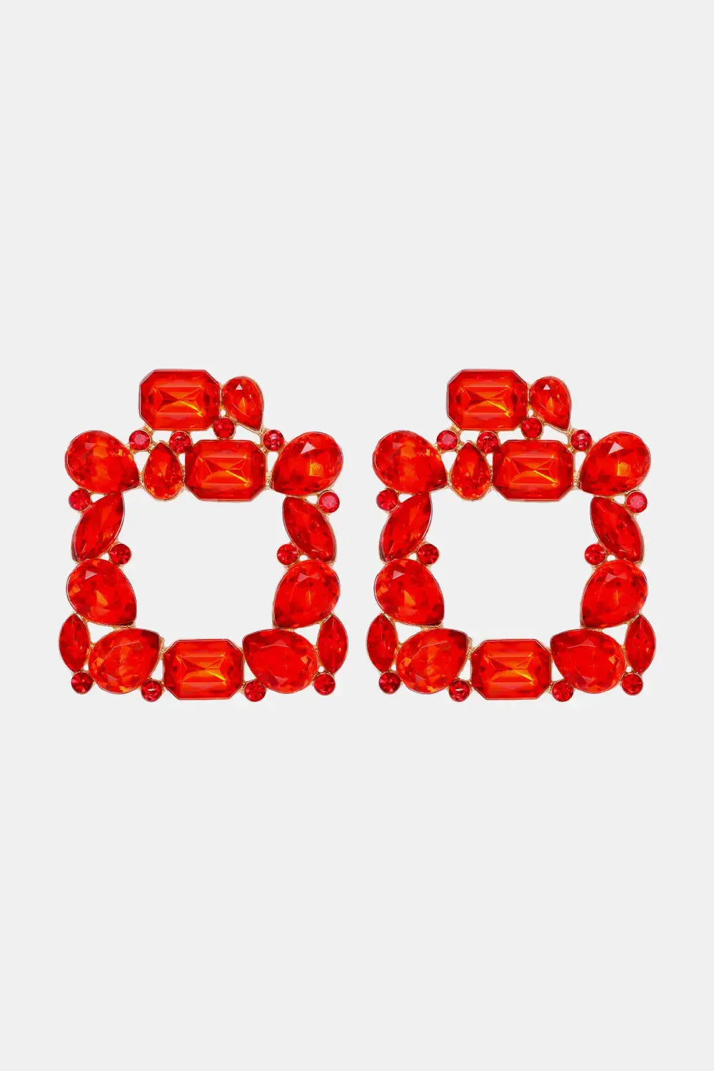 Lovcia Geometrical Shape Zinc Alloy Dangle Earrings-Earrings-Red-One Size-Red