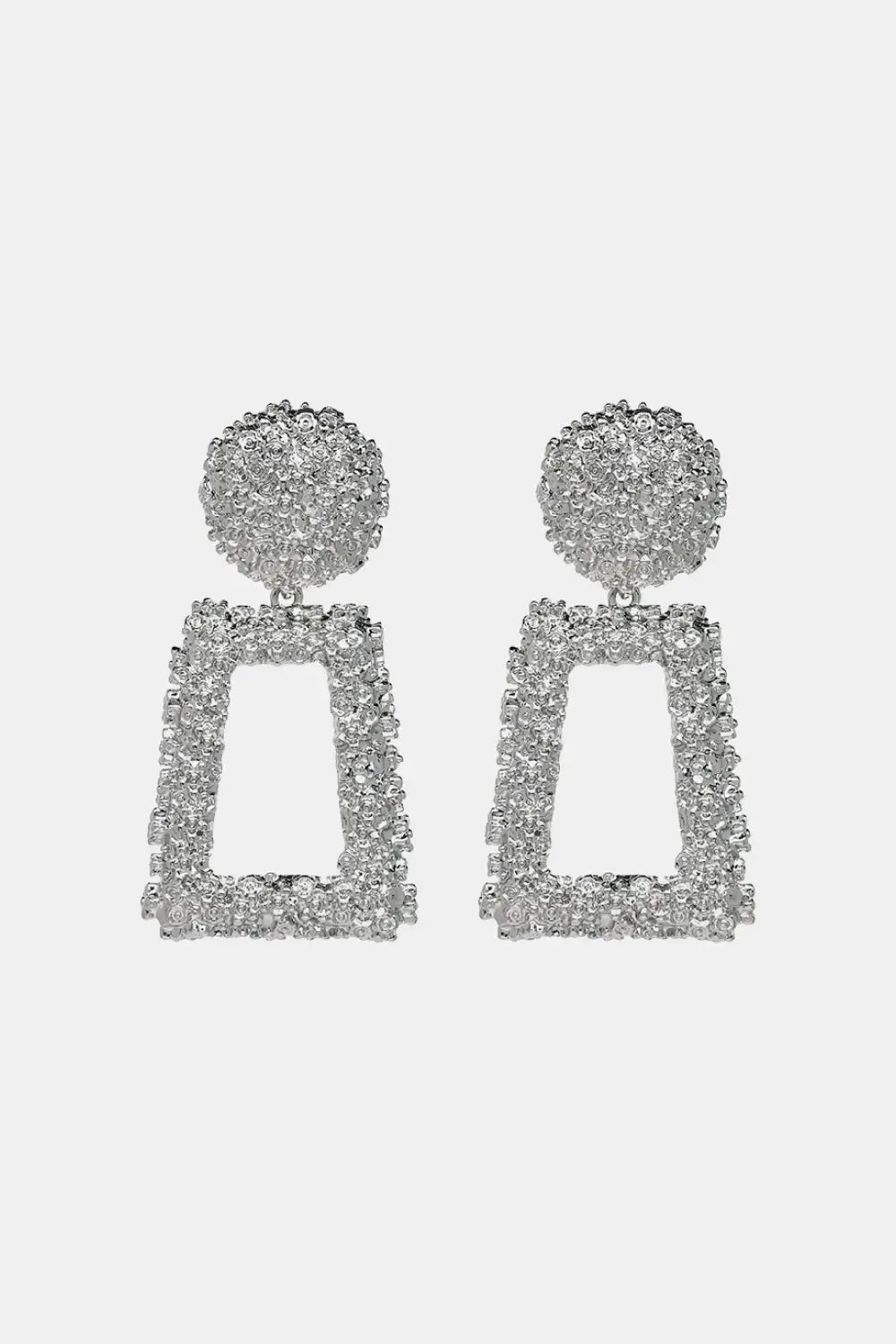 Lovcia Geometrical Shape Zinc Alloy Dangle Earrings-Earrings-Silver-One Size-Silver