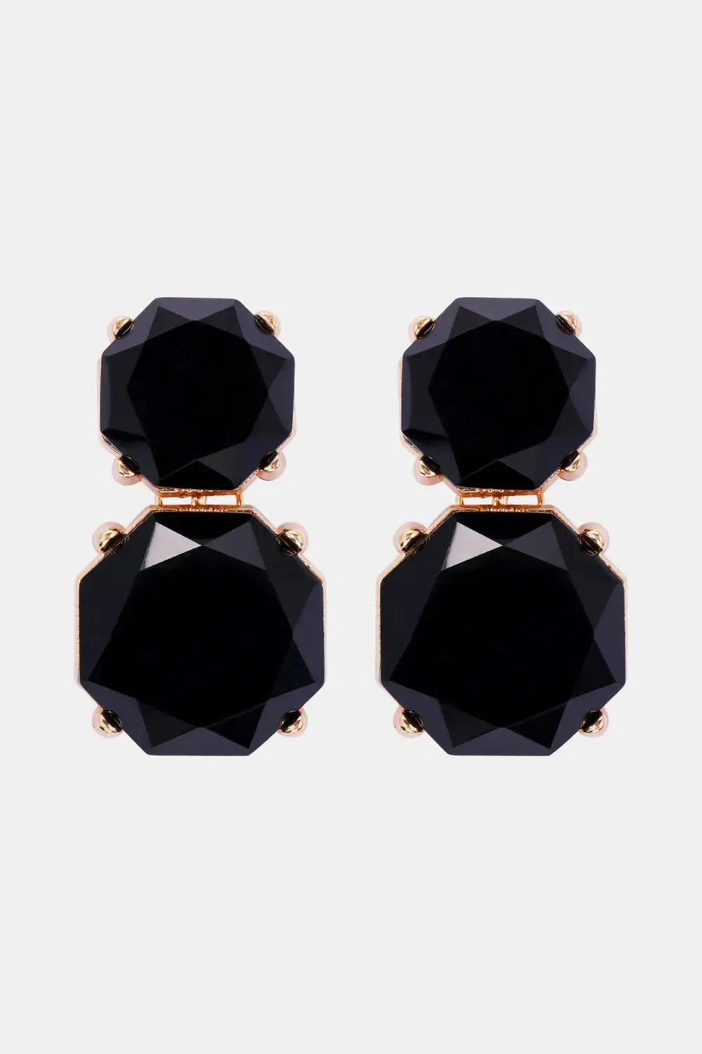 Lovcia Geometrical Shape Zinc Alloy Frame Dangle Earrings-Earrings-Black-One Size-Black