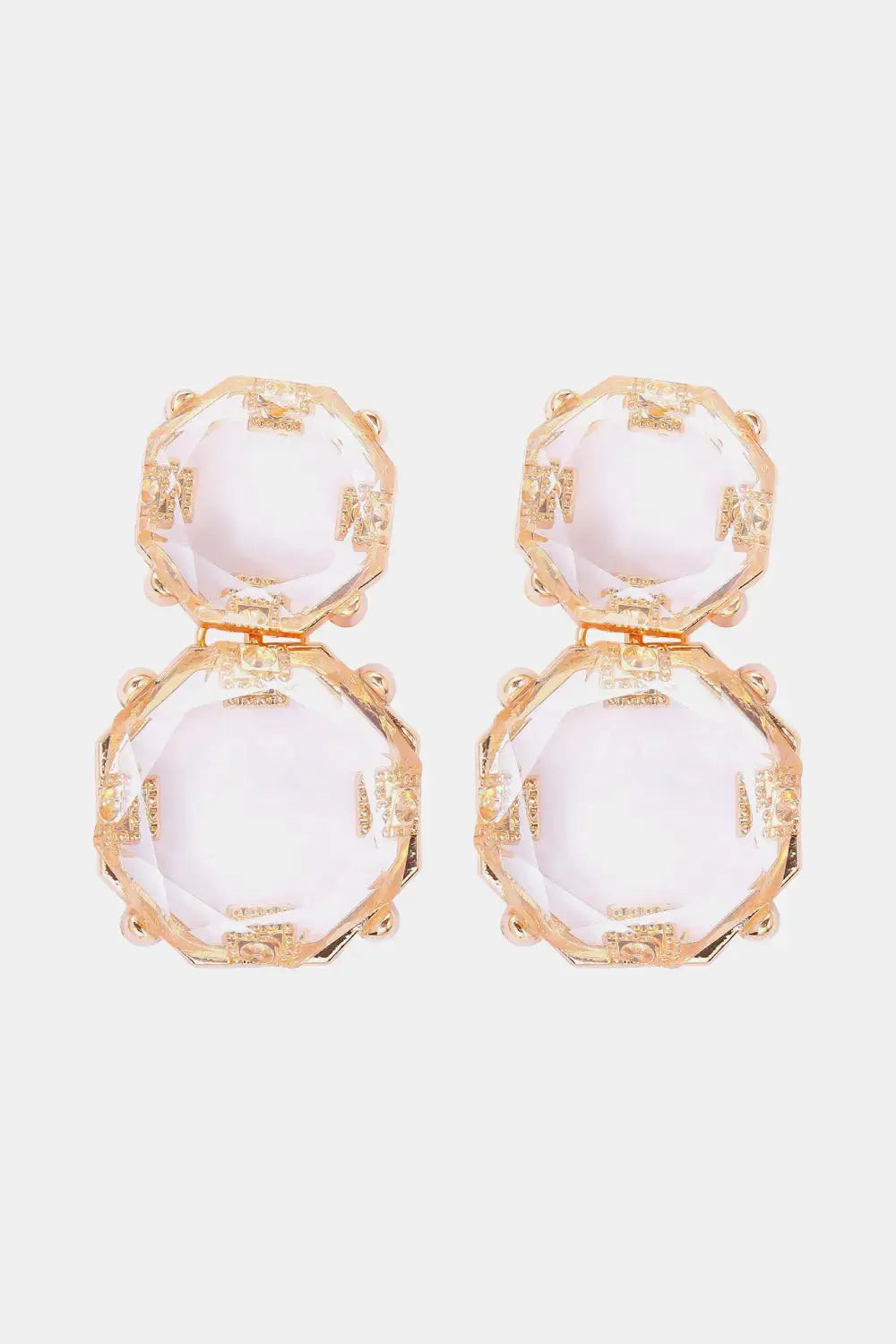 Lovcia Geometrical Shape Zinc Alloy Frame Dangle Earrings-Earrings-Transparent-One Size-Transparent