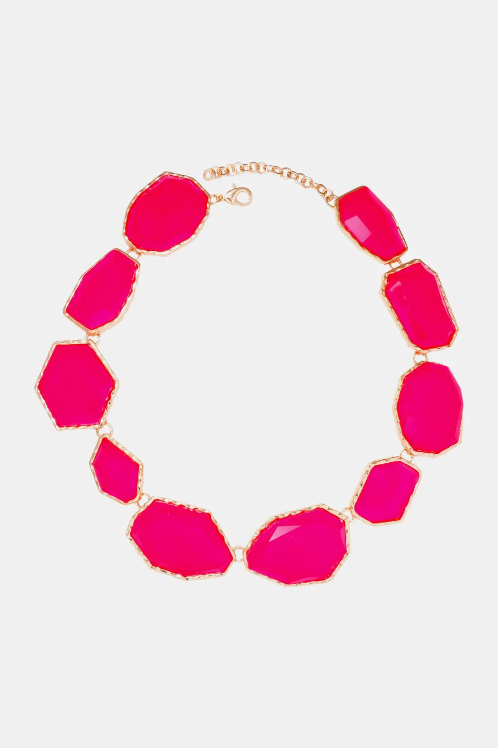 Lovcia Geometrical Shape Zinc Alloy Frame Resin Necklace-Necklaces-Black-One Size-Black
