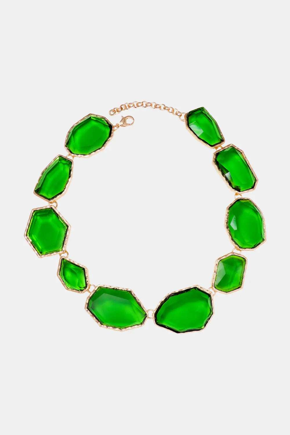 Lovcia Geometrical Shape Zinc Alloy Frame Resin Necklace-Necklaces-Black-One Size-Black
