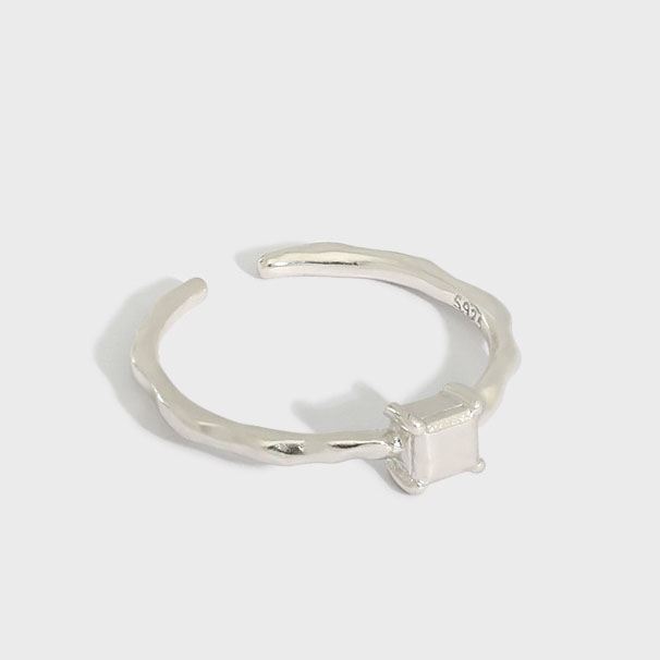 Lovcia Geometry Cube 925 Sterling Silver Adjustable Ring-Rings-