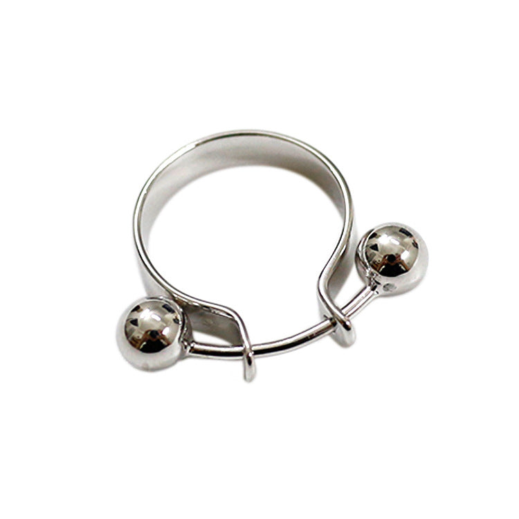Lovcia Geometry Double Beads 925 Sterling Silver Ring-Rings-Rhodium-Rhodium