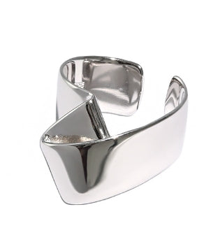 Lovcia Geometry Folds 925 Sterling Silver Adjustable Ring-Rings-Rhodium-Rhodium