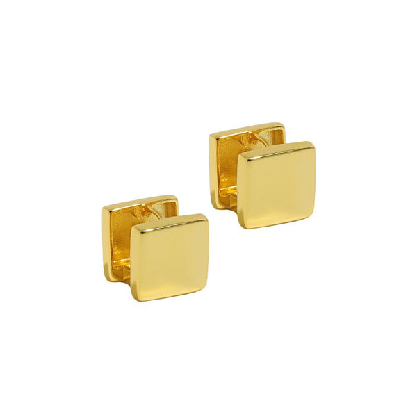 Lovcia Geometry Gold Double Square Hoop Earrings 11mm-Earrings-Yellow Gold-Yellow Gold