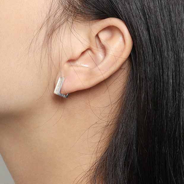 Lovcia Geometry Hollow Rectangle Hoop Earrings Gold 6x10mm-Earrings-Yellow Gold-Yellow Gold