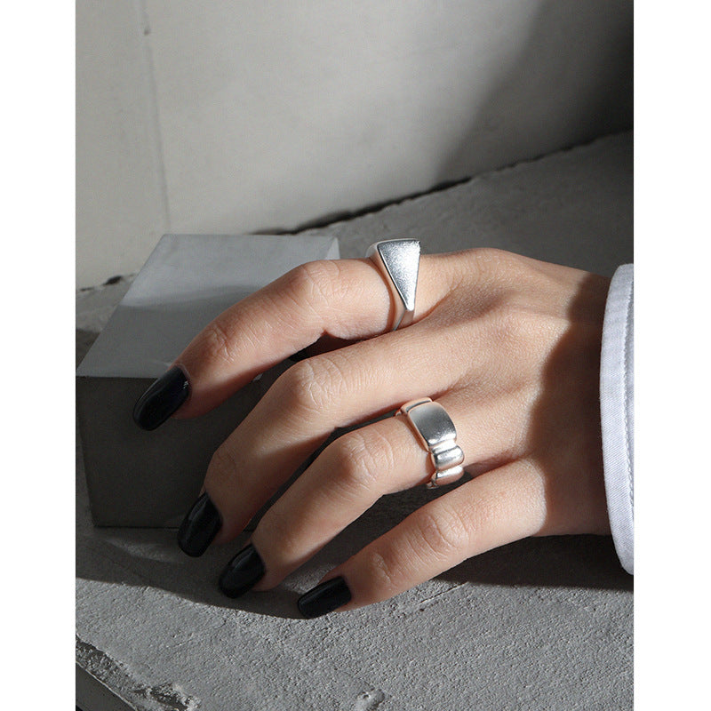 Lovcia Geometry Irregular Bubbles Sterling Adjustable Ring-Rings-Rhodium-Rhodium