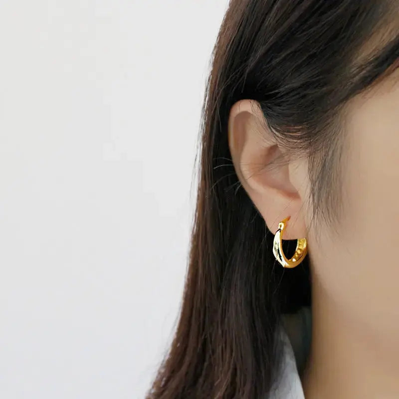 Lovcia Geometry Irregular Circle Casual 925 Sterling Silver Hoop Earrings-Earrings-Rhodium-Rhodium