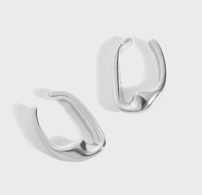 Lovcia Geometry Irregular Hollow Hoop Earrings 6.8mm Gold-Earrings-Silver-Silver