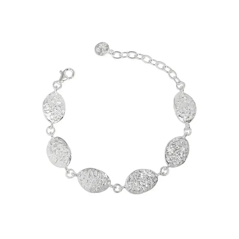 Lovcia Geometry Irregular Leaves 925 Sterling Silver Bracelet-Bracelets-Rhodium-Rhodium