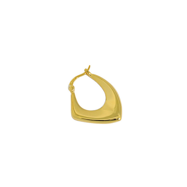 Lovcia Geometry Irregular Rhombus Hoop Earrings Gold 22mm-Earrings-Yellow Gold-Yellow Gold