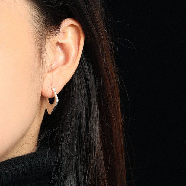 Lovcia Geometry Irregular Rhombus Hoop Earrings Gold 22mm-Earrings-Yellow Gold-Yellow Gold