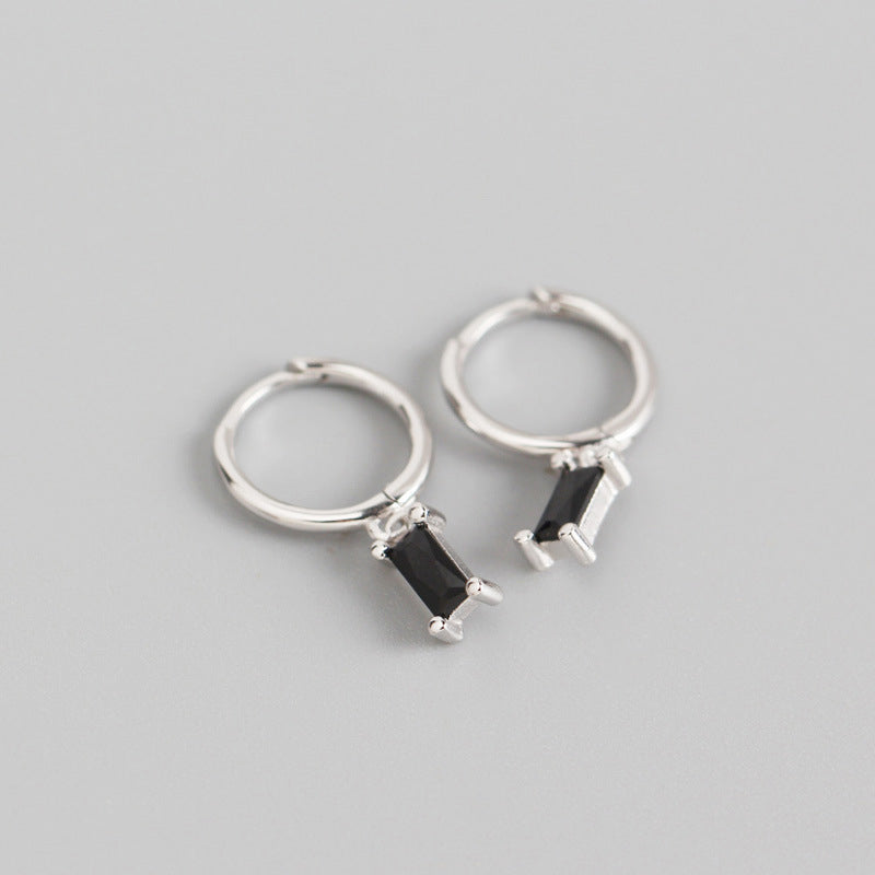 Lovcia Geometry Rectangle CZ Hoop Earrings 20mm Gold-Earrings-Yellow Gold * White Cz-Yellow Gold * White Cz