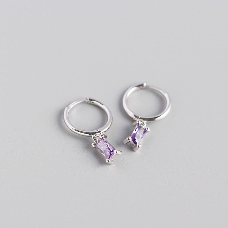 Lovcia Geometry Rectangle CZ Hoop Earrings 20mm Gold-Earrings-Yellow Gold * White Cz-Yellow Gold * White Cz