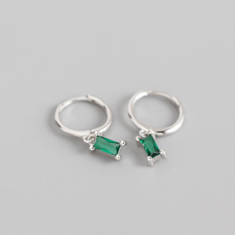 Lovcia Geometry Rectangle CZ Hoop Earrings 20mm Gold-Earrings-Yellow Gold * White Cz-Yellow Gold * White Cz