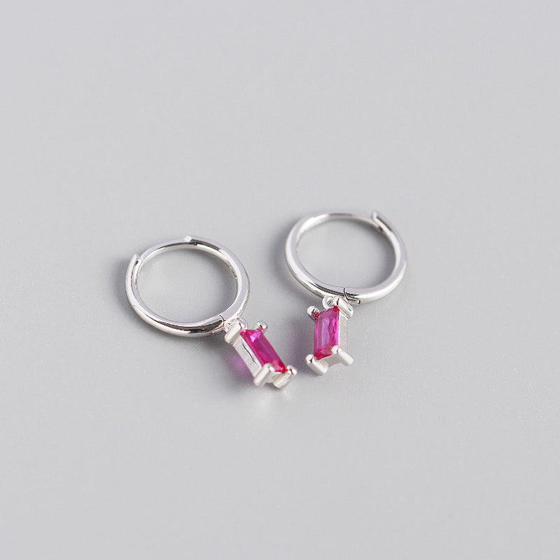 Lovcia Geometry Rectangle CZ Hoop Earrings 20mm Gold-Earrings-Yellow Gold * White Cz-Yellow Gold * White Cz