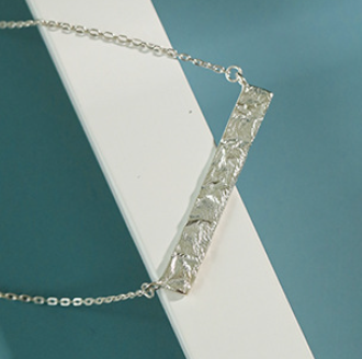 Lovcia Geometry Rectangle Tag Necklace Gold 42mm Pendant-Necklaces-Silver-
