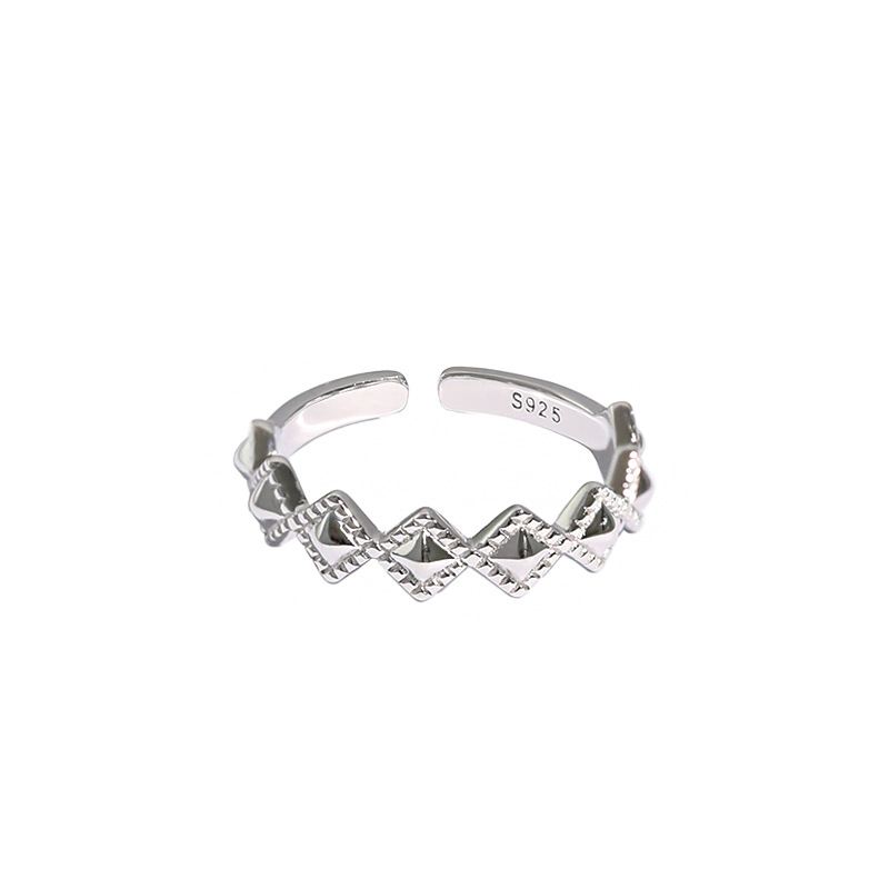 Lovcia Geometry Rhombus Wave Gold Tone Adjustable Ring-Rings-Yellow Gold-