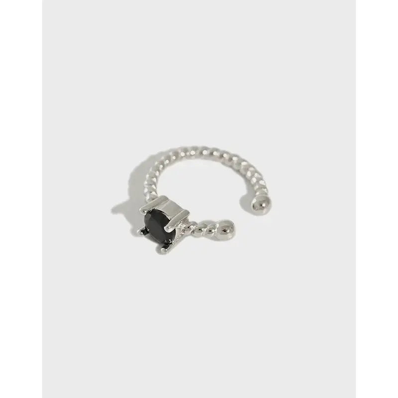 Lovcia Geometry Square CZ 925 Silver Earring Non Pierced-Earrings-White CZ-White CZ