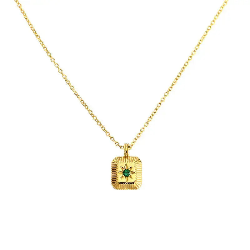 Lovcia Geometry Square CZ Octagonal Star 925 Sterling Silver Necklace-Necklaces-Rhodium-Rhodium