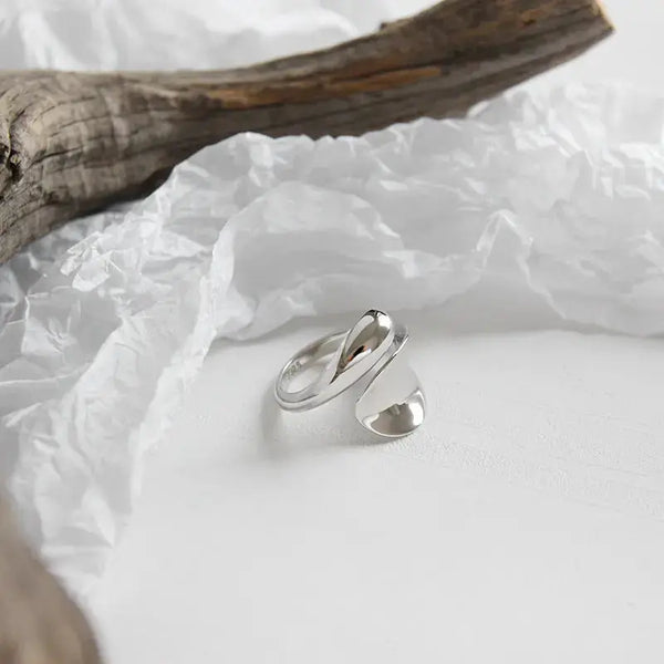 Lovcia Geometry Waterdrop 925 Sterling Silver Adjustable Ring-Rings-