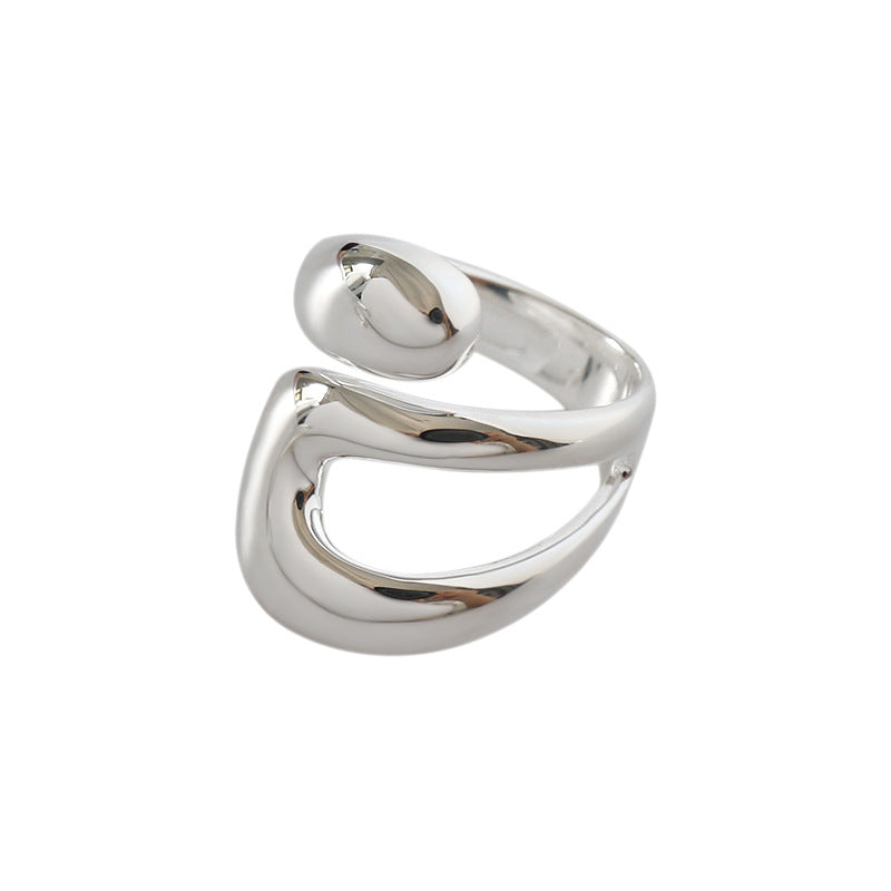 Lovcia Geometry Wide Double Layer Adjustable Ring Gold-Rings-Yellow Gold-Yellow Gold