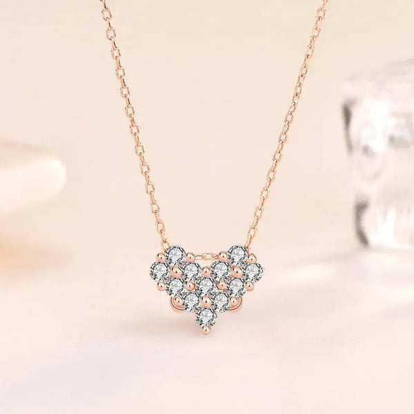 Lovcia Gift CZ Four Leaf Clover Heart Double Use 925 Sterling Silver Necklace-Necklaces-Rhodium-Rhodium
