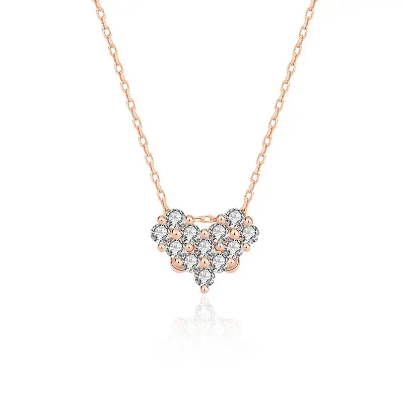 Lovcia Gift CZ Four Leaf Clover Heart Double Use 925 Sterling Silver Necklace-Necklaces-Rhodium-Rhodium