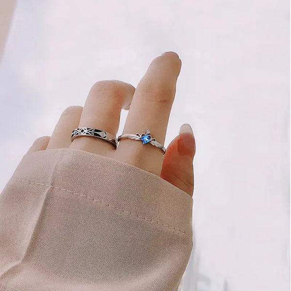 Lovcia Gift CZ Princess Crown Knight 925 Sterling Silver Promise Adjustable Ring-Rings-Men Ring-Men Ring