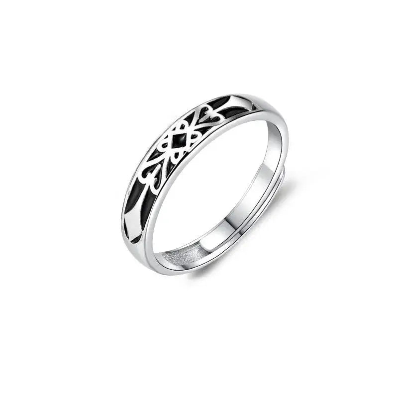 LOVCIA Gift CZ Princess Crown Knight 925 Sterling Silver Promise Adjustable Ring