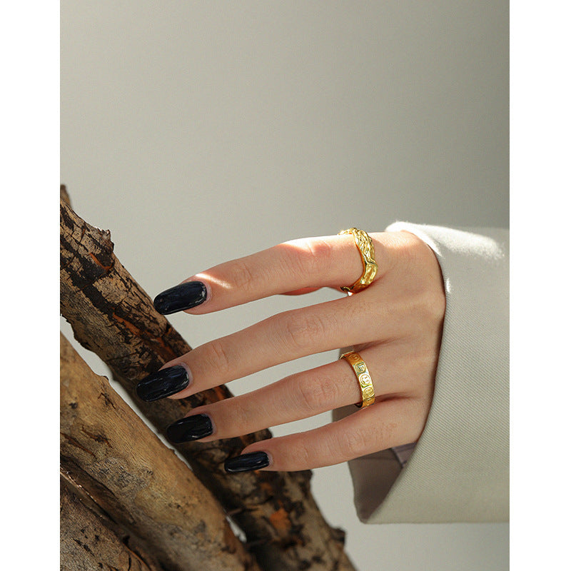 Lovcia Gift Dollars Diamond Smile Ring Gold Tone Adjustable-Rings-Yellow Gold-Yellow Gold