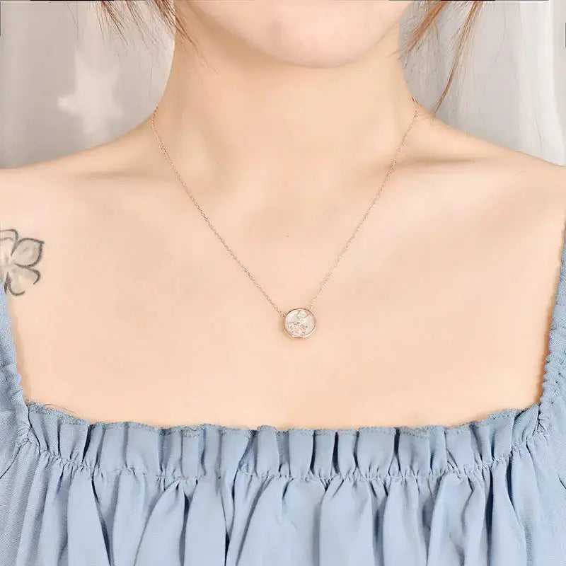 Lovcia Gift Mother of Shell Moon CZ Unicorn 925 Sterling Silver Necklace-Necklaces-Rose Gold-Rose Gold