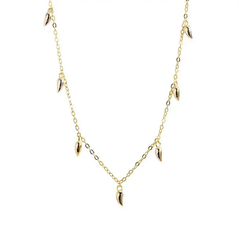 Lovcia Gift Peppers Tassels 925 Sterling Silver Necklace-Necklaces-Silver-Silver