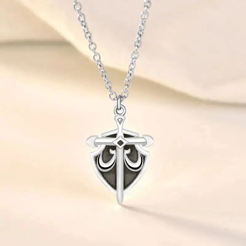 Lovcia Gift Princess and Her Knight CZ 925 Sterling Silver Promise Necklace-Necklaces-Knight Necklace-Knight Necklace