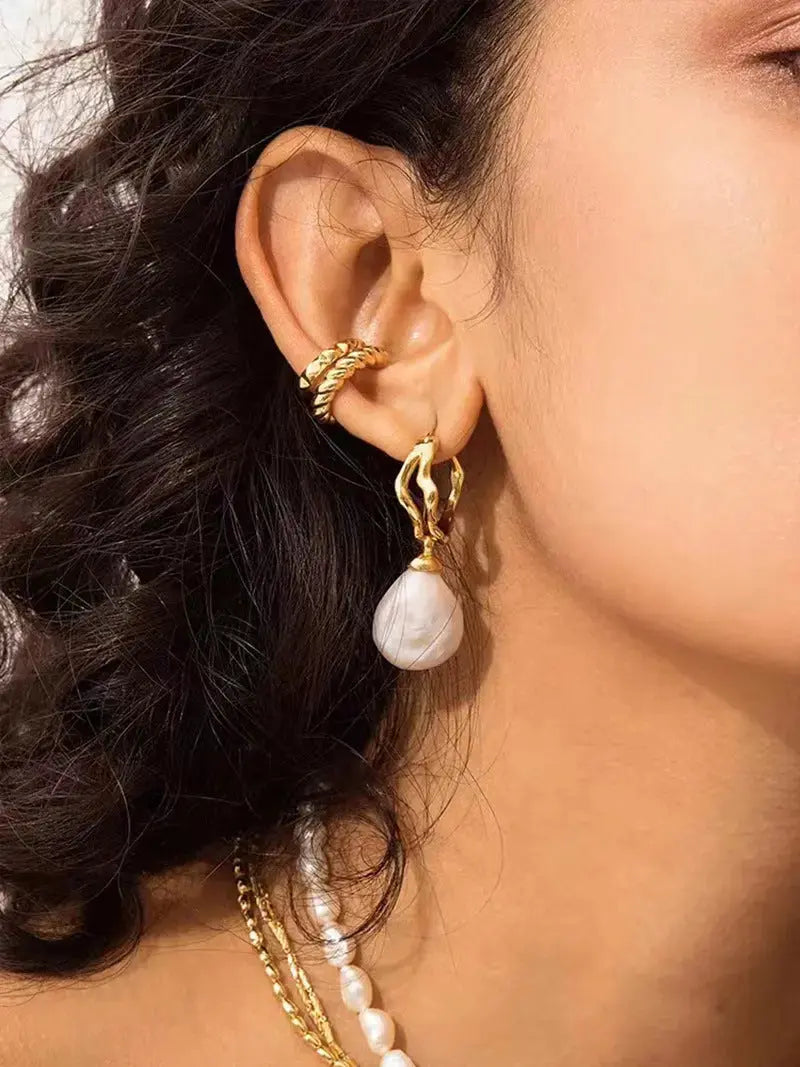 Lovcia Gilded Glamour Radiant Gold Rush Earrings with Long-Lasting Shine-Earrings-18K Gold Earrings-18K Gold Earrings