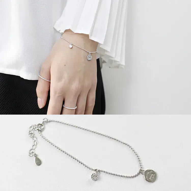Lovcia Girl CZ Love Letters 925 Sterling Silver Bracelet-Bracelets-Rhodium-Rhodium