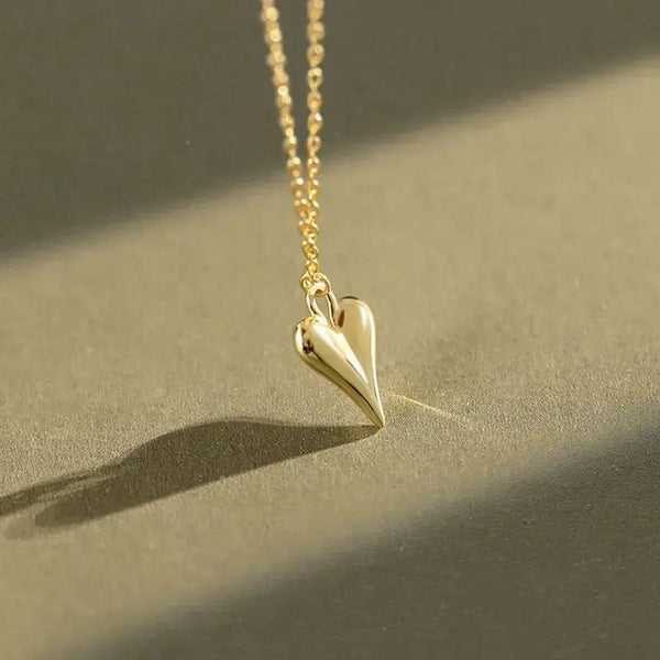 Lovcia Girl Irregular Heart 925 Sterling Silver Necklace-Necklaces-Silver-Silver