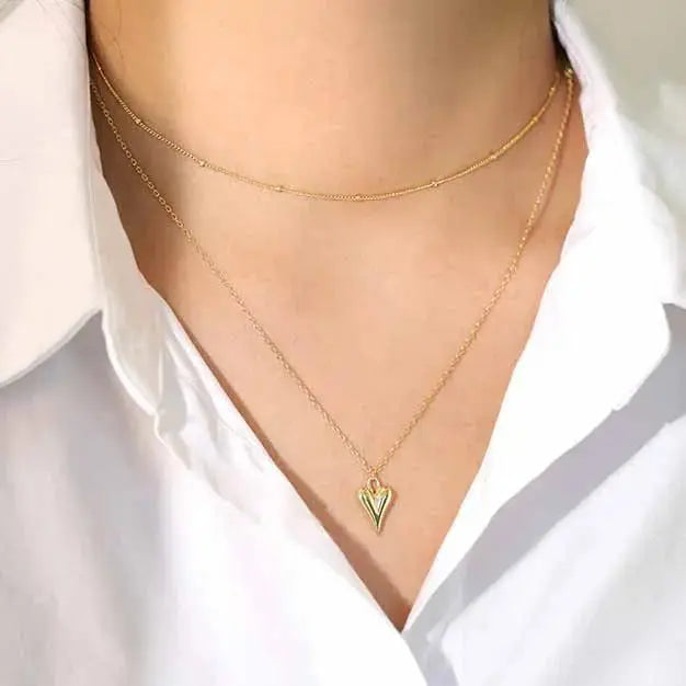 Lovcia Girl Irregular Heart 925 Sterling Silver Necklace-Necklaces-Silver-Silver