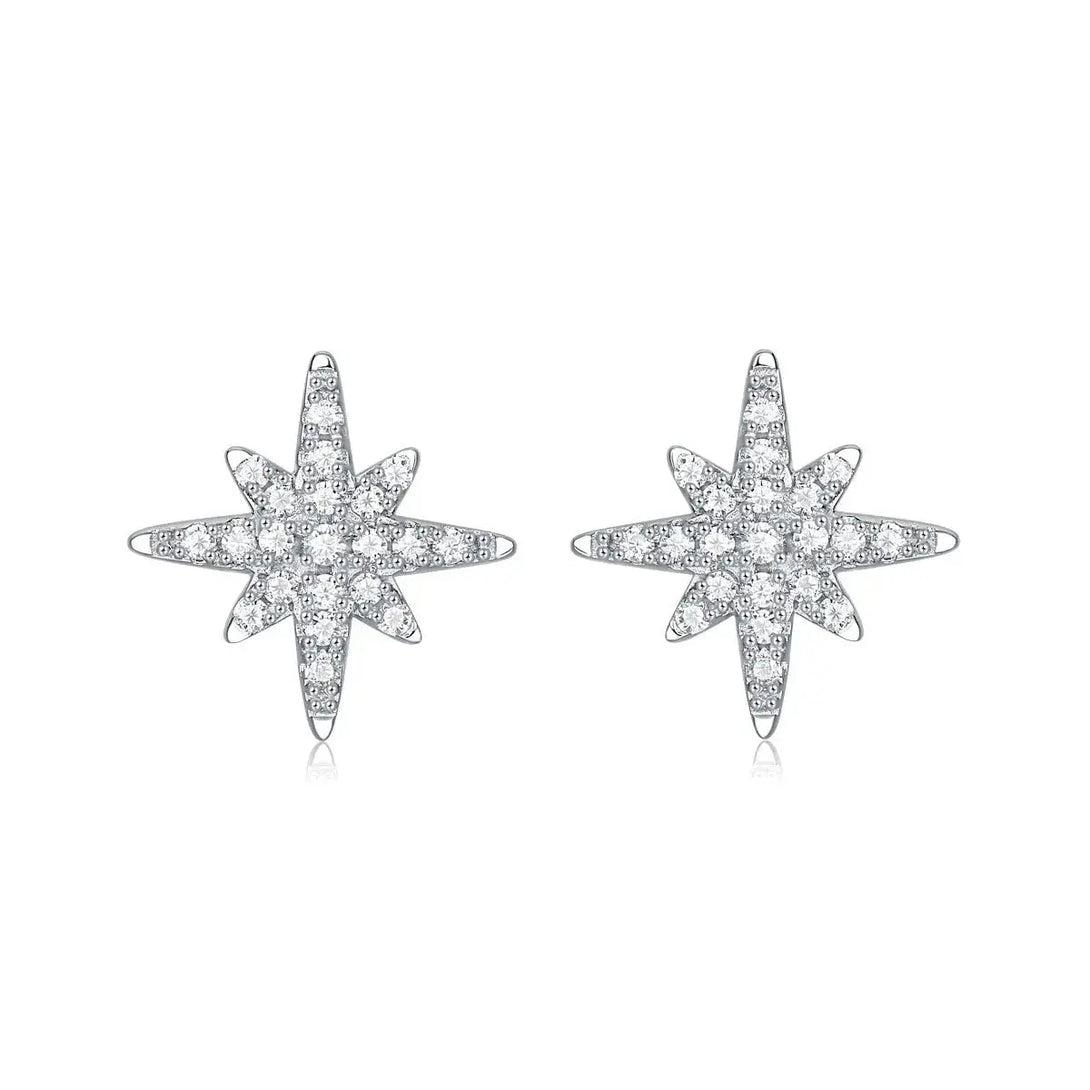 Lovcia Girl Shining Moissanite CZ Meteor Star 925 Sterling Silver Stud Earrings-Earrings-Moissanite CZ ( Certificate Included )-Moissanite CZ ( Certificate Included )