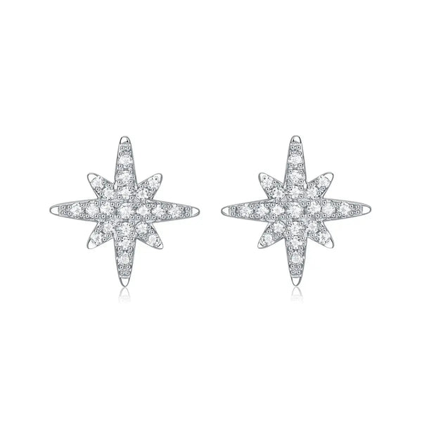 Lovcia Girl Shining Moissanite CZ Meteor Star 925 Sterling Silver Stud Earrings-Earrings-Moissanite CZ ( Certificate Included )-Moissanite CZ ( Certificate Included )