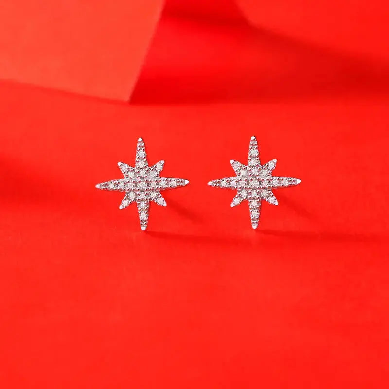 Lovcia Girl Shining Moissanite CZ Meteor Star 925 Sterling Silver Stud Earrings-Earrings-Moissanite CZ ( Certificate Included )-Moissanite CZ ( Certificate Included )