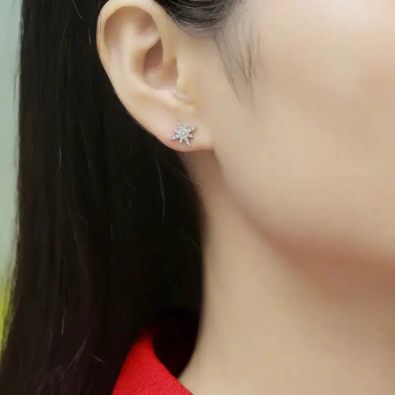 Lovcia Girl Shining Moissanite CZ Meteor Star 925 Sterling Silver Stud Earrings-Earrings-Moissanite CZ ( Certificate Included )-Moissanite CZ ( Certificate Included )
