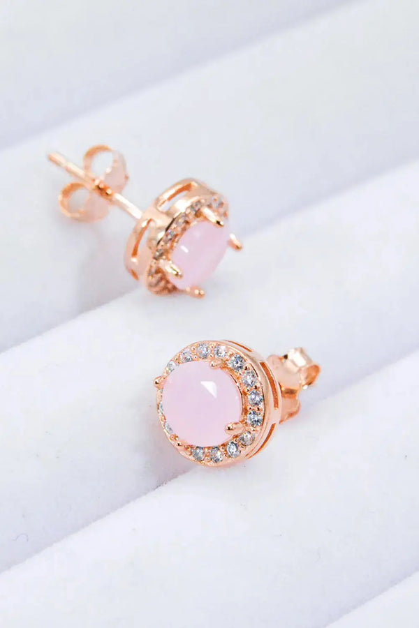 Lovcia Give It To You 925 Sterling Silver Quartz Earrings-Earrings-Rose Gold-One Size-Rose Gold