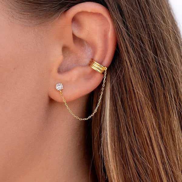 Lovcia Glam Geometric Zircon Electroplated Earrings-Earrings-Gold-Gold