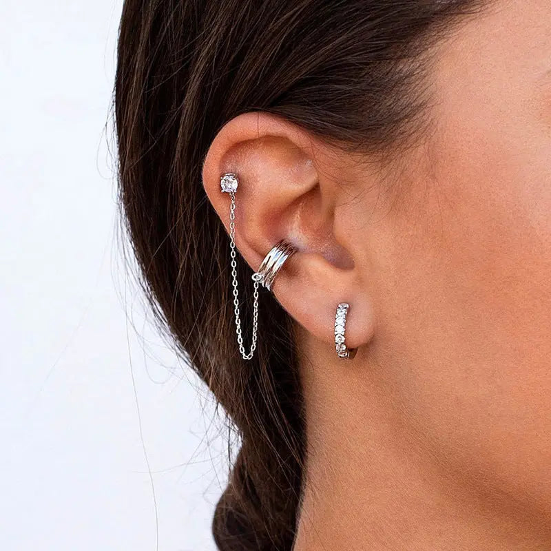 Lovcia Glam Geometric Zircon Electroplated Earrings-Earrings-Gold-Gold
