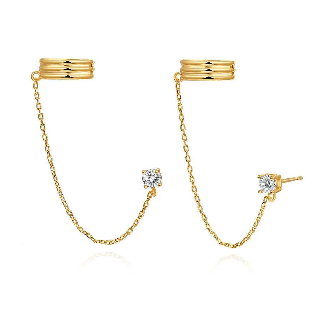 Lovcia Glam Geometric Zircon Electroplated Earrings-Earrings-Gold-Gold