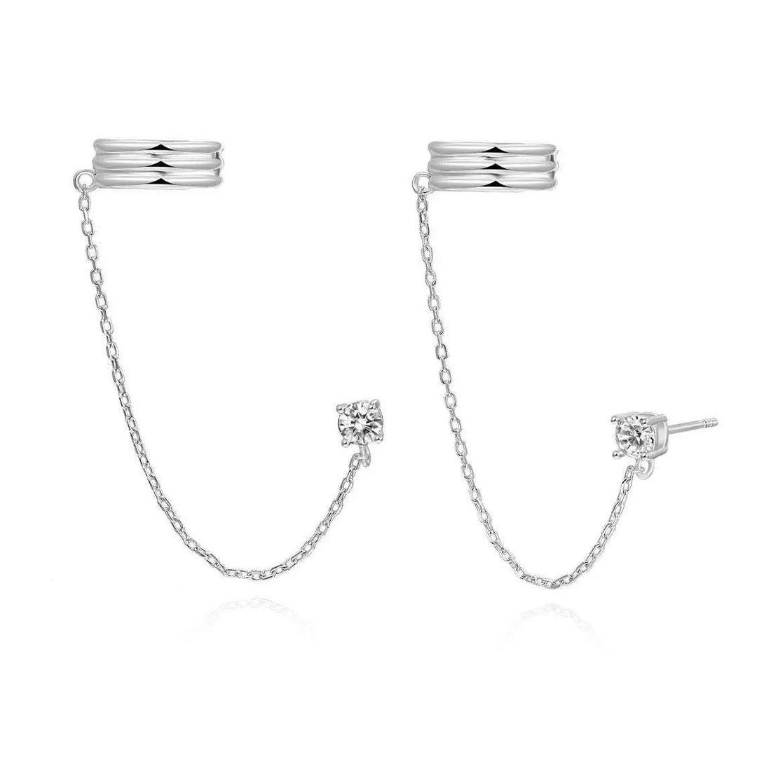 Lovcia Glam Geometric Zircon Electroplated Earrings-Earrings-Silver-Silver