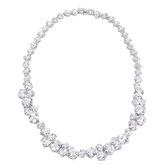 Lovcia Glamorous Oval Cut Cubic Zirconia Necklace-Necklaces-